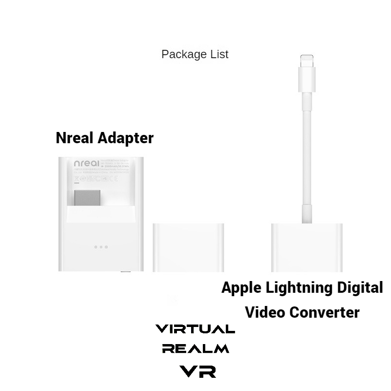 Xreal / Nreal Air with adapter and Lightning adapter 