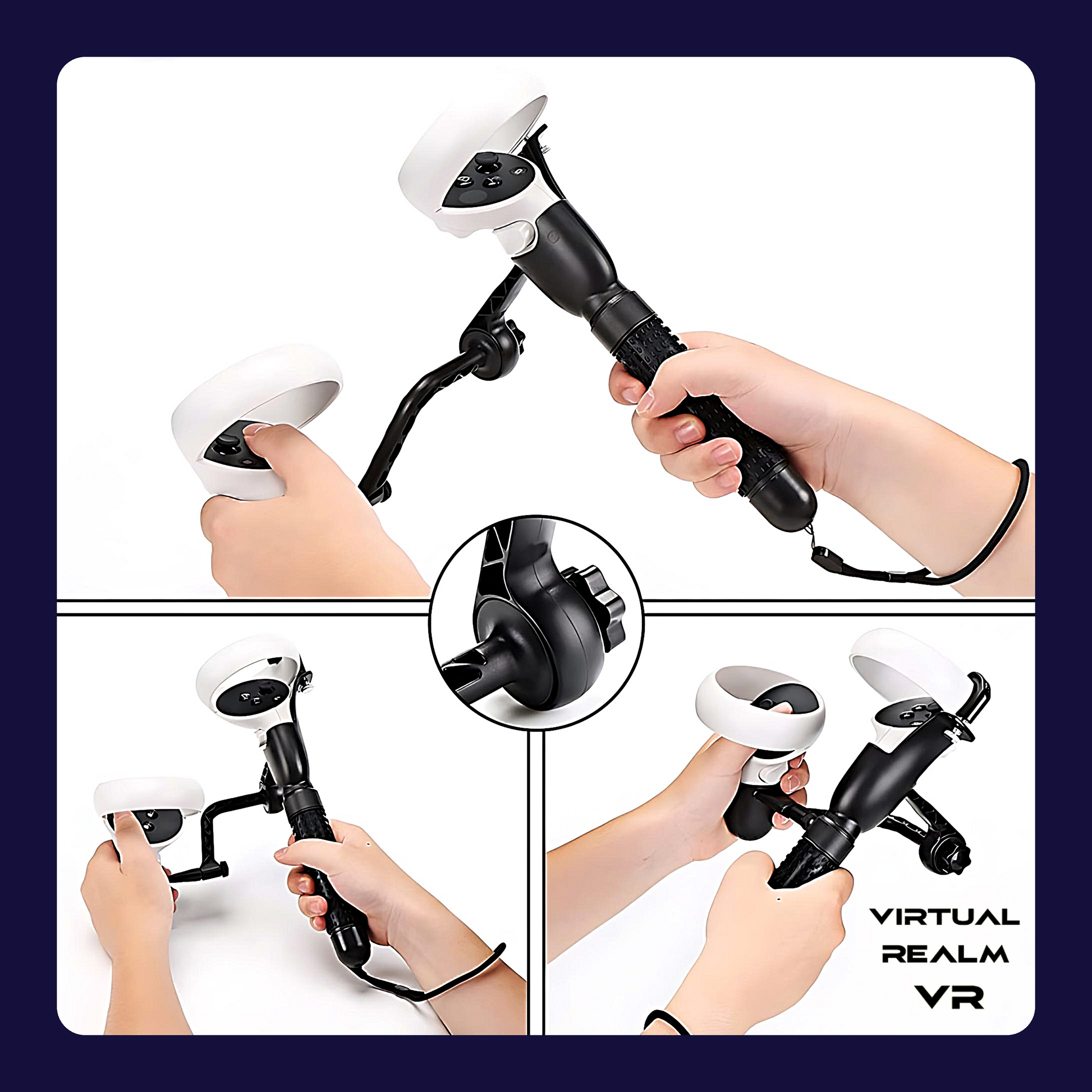 Solid VR Fishing Rod for Quest 2 VR Controller Catching Fish Real VR  Fishing Rod Fishing Reel Combo Accessories